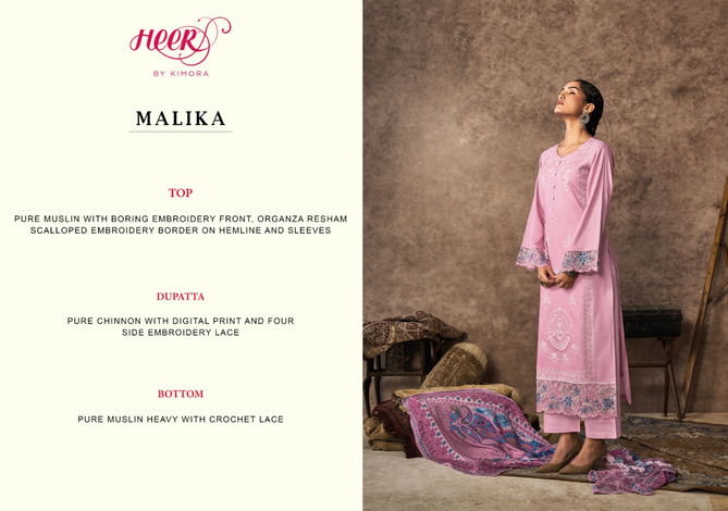 Malika By Kimora Muslin Digital Printed Embroidery Salwar Suits Wholesalers In Delhi